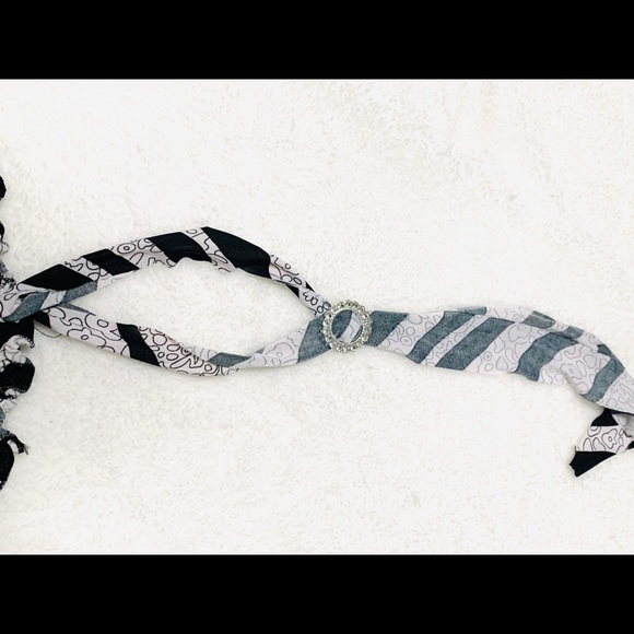 Striped Floral Halter-neck Dress - Picture 2 of 2